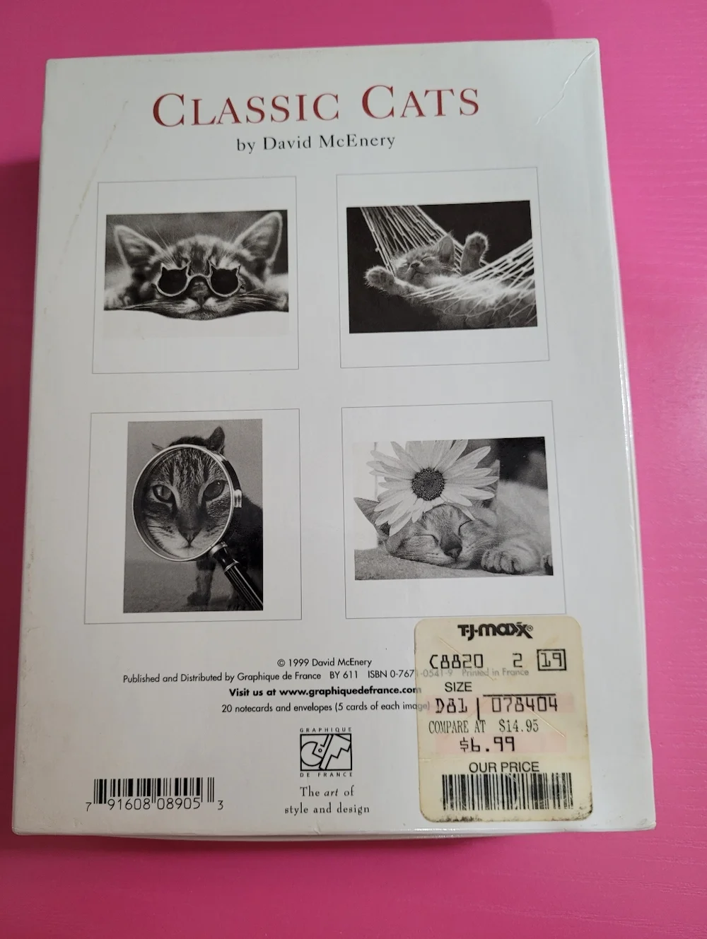 Vintage Classic Cats By David McEnery Set 19 Blank Cards And Envelopes (0766)